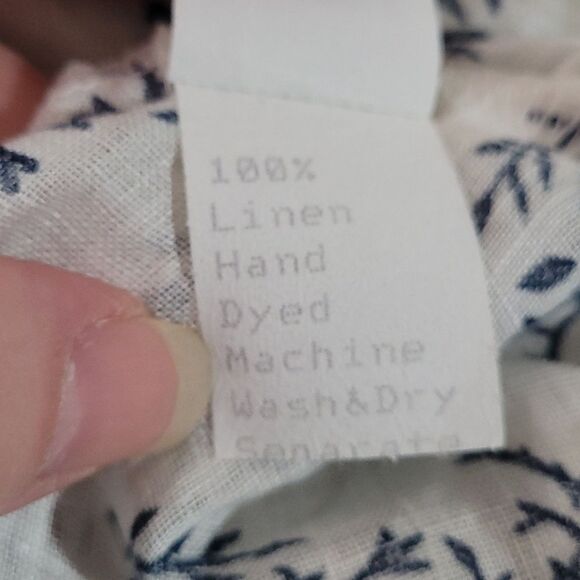 Cp Shades Linen White and Blue Patterned Slip Dress - Picture 6 of 6